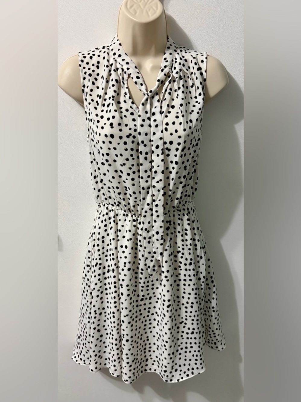Banana Republic Black & White Polka Dot Midi Dress